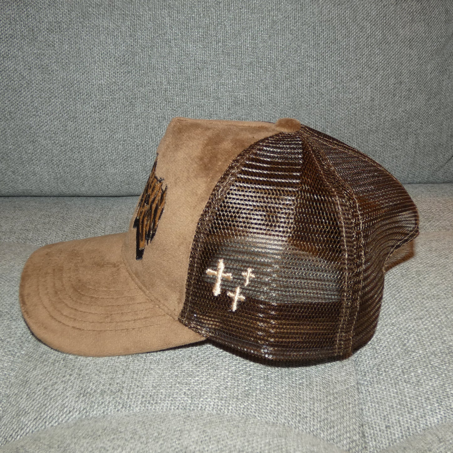 Brown Velvet Trucker Hat