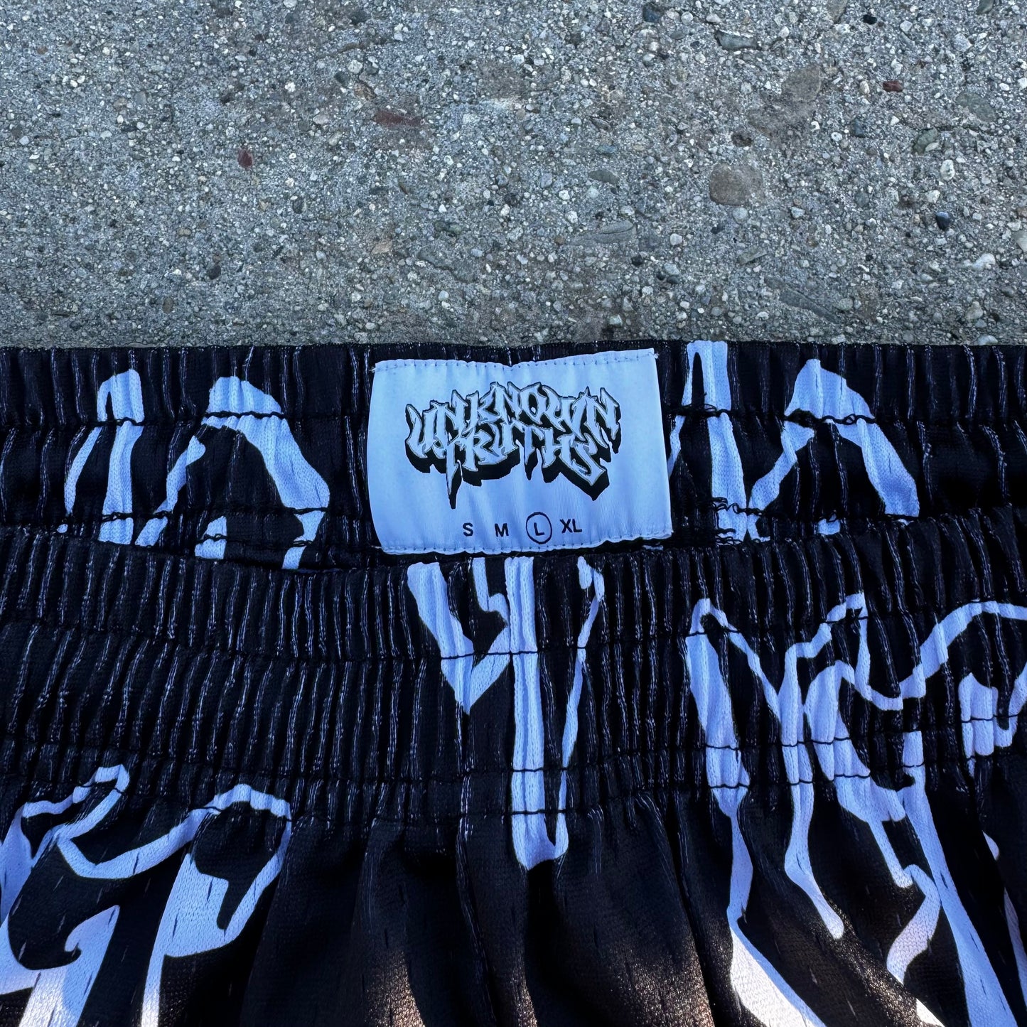 Black/White Mesh Shorts