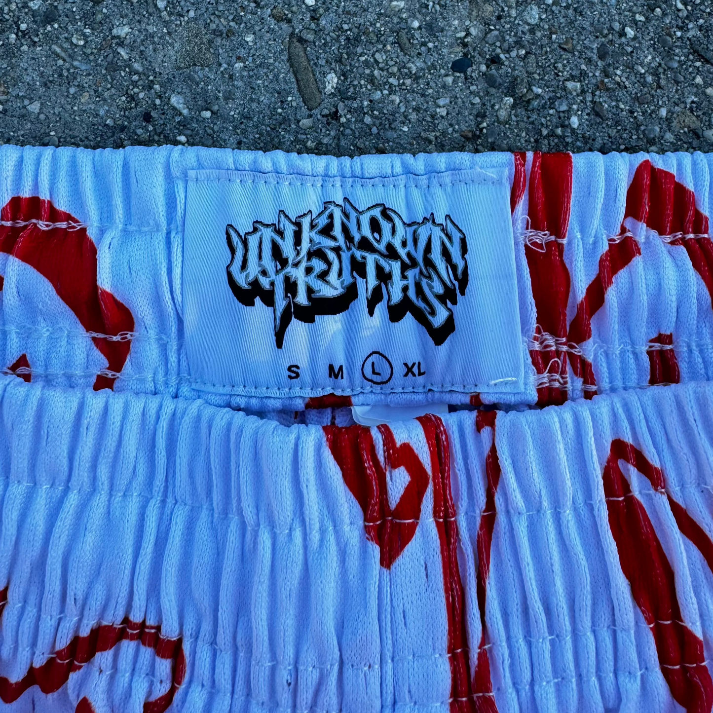 White/Red Mesh Shorts